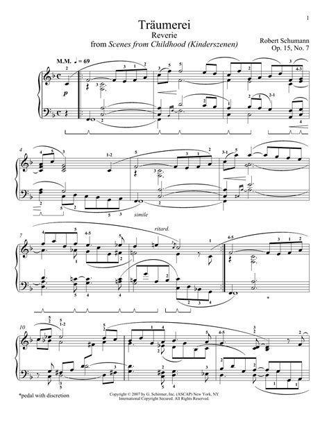 Free Sheet Music Robert Schumann Traumerei Angela Jia Kim
